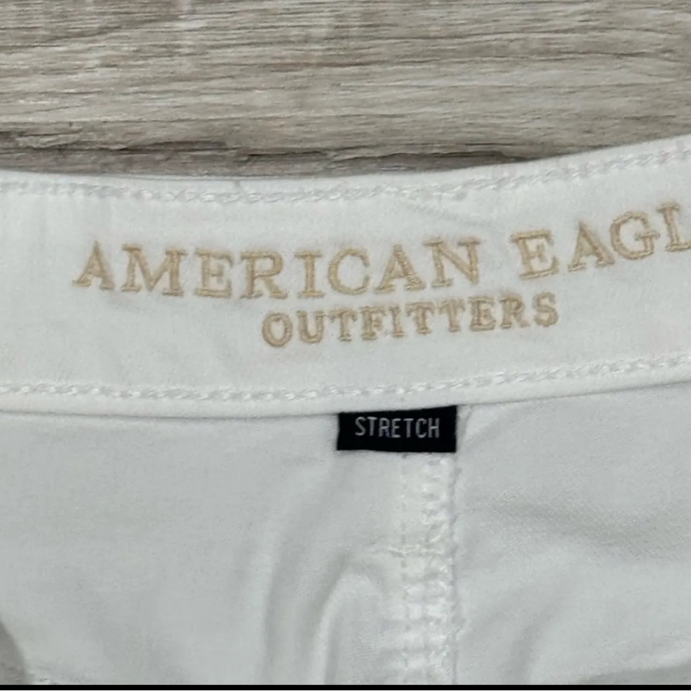 American Eagle Outfitters Jean Skirt white Denim Mini Distress - Picture 8 of 8